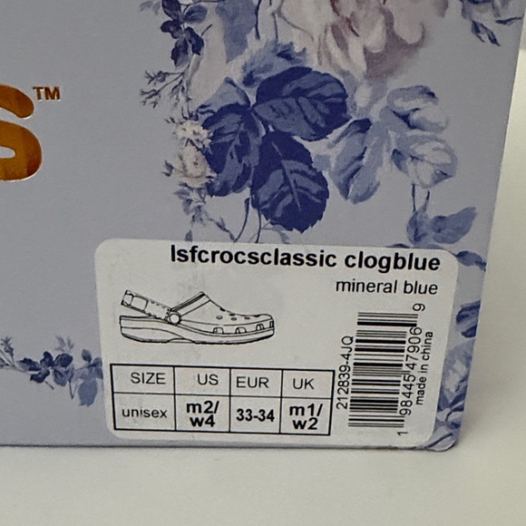 Love Shack Fancy x CROCS Kids' Light Blue Floral Clogs NWT - Picture 2 of 5